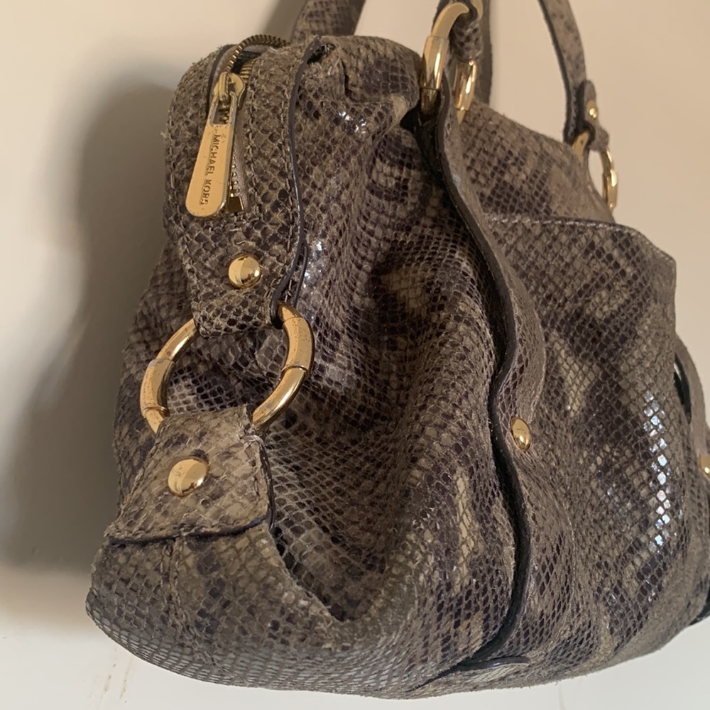 Michael Kors Python Snakeskin Logo Side Cinched S… - image 5